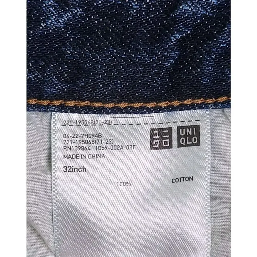 Ines De La Fressange Uniqlo Straight Jeans Slim Flare Mid Rise Blue Sz 32‎ - Picture 5 of 8